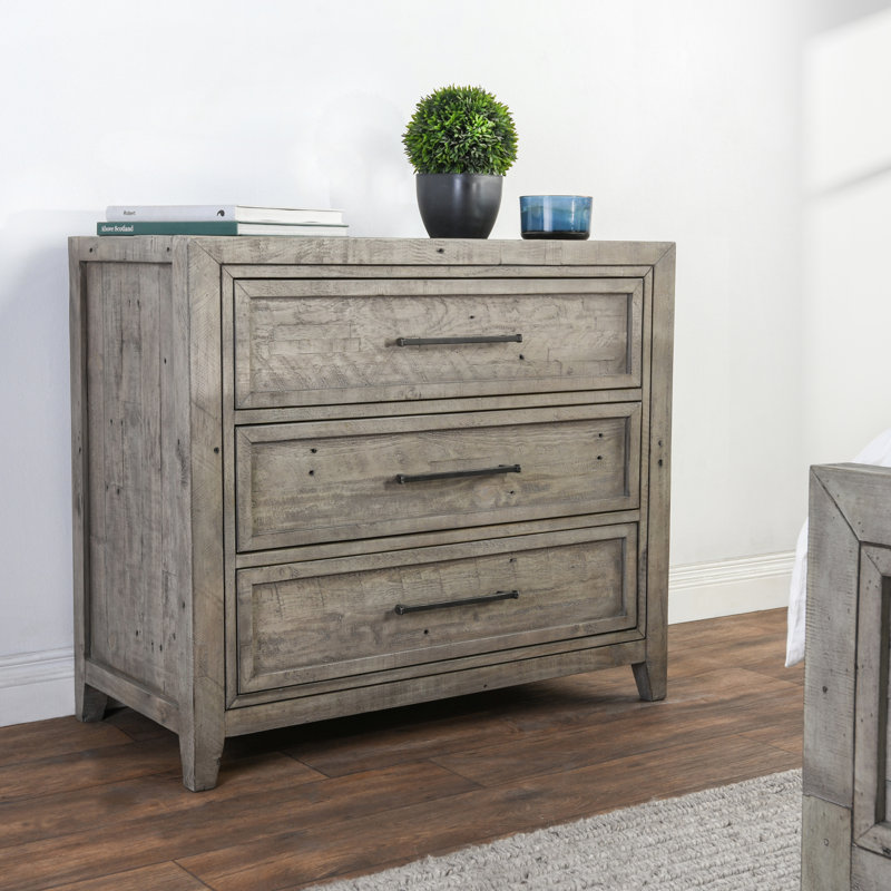 Millwood Pines Kimberley Reclaimed Pine 3 Drawer Bachelor's Chest & Reviews Wayfair